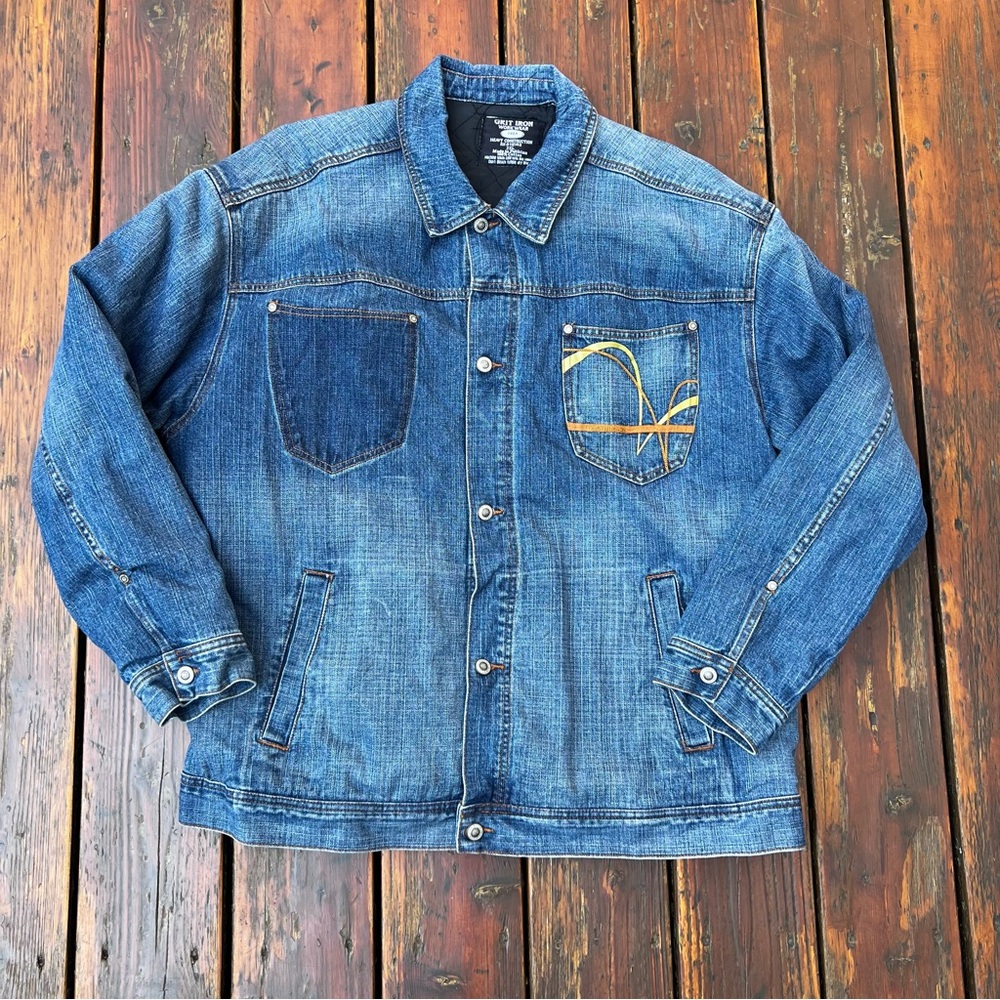 VINTAGE 90S GRIT IRON WORKWEAR DENIM BARN CHORE JACKET SIZE 2XL